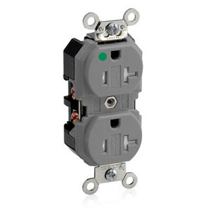 Leviton 8300-SGG 20 Amp, 125 Volt, Heavy Duty NEMA 5-20R, Gray Leviton 8300-SGG