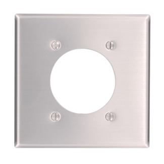 Leviton 83026 2-Gang Single Rcpt Wallplate. (1) 2.150