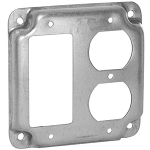 Appleton 8373N 4" Square Exposed Work Cover, (1) GFCI, (1) Duplex, 1/2" Raised Appleton 8373N