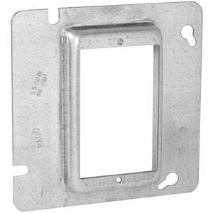 Hubbell-Raco 838 4-11/16" Square Cover, 1-Device, Mud Ring, 3/4" Raised, Drawn Hubbell-Raco 838