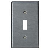 Leviton 84001-40 Toggle Switch Wallplate, 1-Gang, 302 Stainless Steel Leviton 84001-40