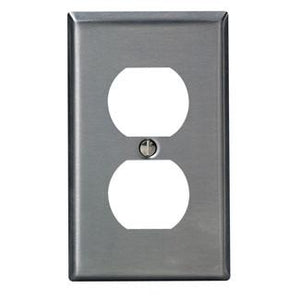Leviton 84003-40 Duplex Receptacle Wallplate, 1-Gang, 302 Stainless Steel Leviton 84003-40