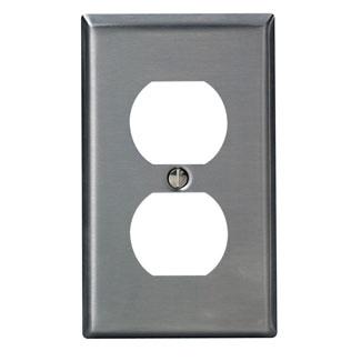 Leviton 84003-40 Duplex Receptacle Wallplate, 1-Gang, 302 Stainless Steel Leviton 84003-40