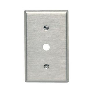 Leviton 84018-40 Phone/Cable Wallplate, 1-Gang, .406" Hole, 302 SS Leviton 84018-40