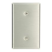 Leviton 84019-40 Blank Wallplate, 1-Gang, Stainless Steel, Standard, Strap Mount Leviton 84019-40