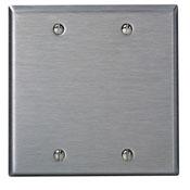 Leviton 84125-40 Blank Wallplate, 2-Gang, 302 Stainless Steel, Oversize Leviton 84125-40