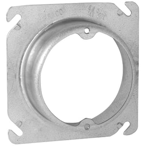 Appleton 8461C 4" Square Fixture Cover, Mud Ring, 1" Raised, Drawn, Metallic Appleton 8461C