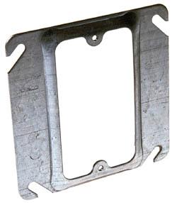 Appleton 8468A 4" Square Cover, 1-Device, Mud Ring, 1/2" Raised, Drawn, Metallic Appleton 8468A
