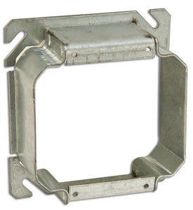 Appleton 8469B 4" Square Cover, 2-Device, Mud Ring, 1-1/4" Raised, Drawn, Metallic Appleton 8469B