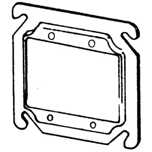 Appleton 8470B 4" Square Cover, 2-Device, Mud Ring, 1/4" Raised, Drawn, Metallic Appleton 8470B