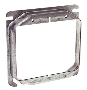 Appleton 8470C 4" Square Cover, 2-Device, Mud Ring, 5/8" Raised, Drawn, Metallic Appleton 8470C