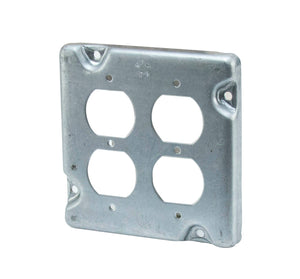 Appleton 8492N 4-11/16" Square Exposed Work Cover, (2) Duplex Receptacle Appleton 8492N