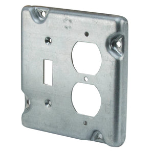 Appleton 8493N 4-11/16" Square Exposed Work Cover, (1) Duplex, (1) Toggle Switch Appleton 8493N