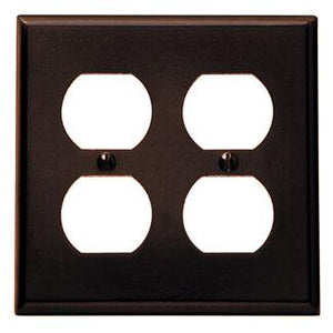 Leviton 85016 Duplex Receptacle Wallplate, 2-Gang, Thermoset, Brown Leviton 85016