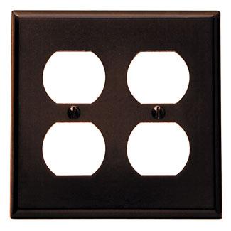 Leviton 85016 Duplex Receptacle Wallplate, 2-Gang, Thermoset, Brown Leviton 85016
