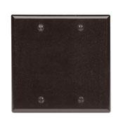 Leviton 85025 Blank Wallplate, 2-Gang, Thermoset, Brown, Standard, Box Mount Leviton 85025