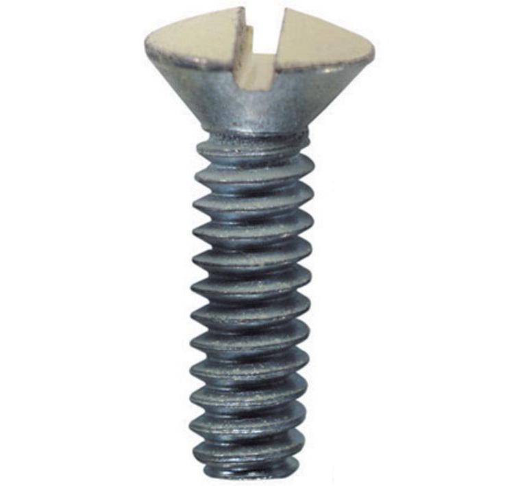 Leviton 86000-PRT Wallplate Screw, Oval Head, Milled Slot, 6-32 x 1/2