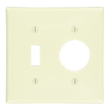 Leviton 86007 Comb. Wallplate, 2-Gang, Toggle/Single Rcpt., Thermoset, Ivory Leviton 86007