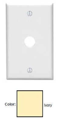 Leviton 86017 Phone/Cable Wallplate, 1-Gang, .625
