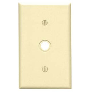 Leviton 86018 Phone/Cable Wallplate, 1-Gang, .406" Hole, Ivory Thermoset Leviton 86018