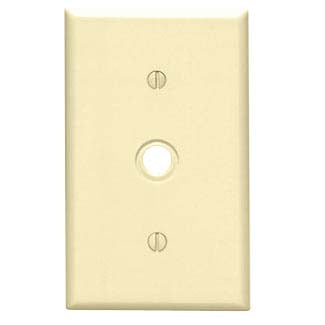 Leviton 86018 Phone/Cable Wallplate, 1-Gang, .406