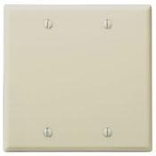 Leviton 86025 Blank Wallplate, 2-Gang, Thermoset, Ivory, Standard, Box Mount Leviton 86025