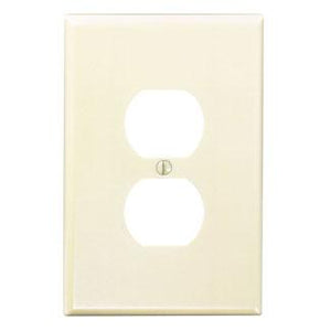 Leviton 86103 Duplex Receptacle Wallplate, 1-Gang, Thermoset, Ivory, Oversized Leviton 86103
