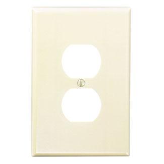 Leviton 86103 Duplex Receptacle Wallplate, 1-Gang, Thermoset, Ivory, Oversized Leviton 86103