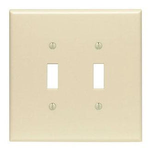 Leviton 86109 Toggle Wallplate, 2-Gang, Thermoset, Ivory, Oversized Leviton 86109