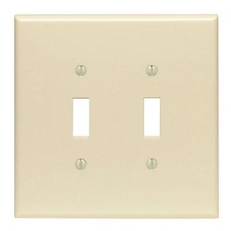 Leviton 86109 Toggle Wallplate, 2-Gang, Thermoset, Ivory, Oversized Leviton 86109