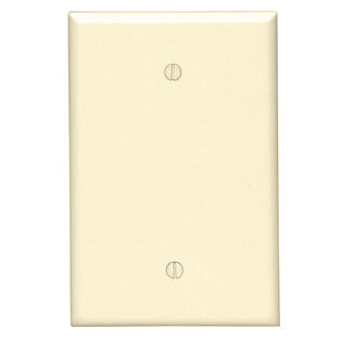 Leviton 86114 Blank Wallplate, 1-Gang, Thermoset, Ivory, Oversize Leviton 86114