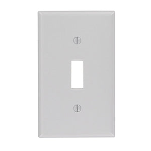 Leviton 87001 Toggle Switch Wallplate, 1-Gang, Thermoset, Gray Leviton 87001
