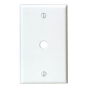 Leviton 88013 Phone/Cable Wallplate, 1-Gang, .406" Hole, White Thermoset Leviton 88013