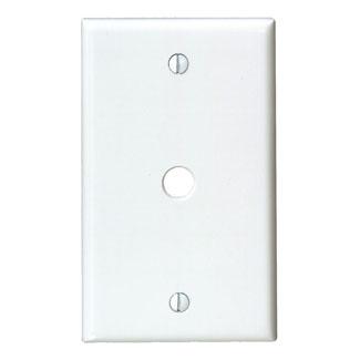 Leviton 88013 Phone/Cable Wallplate, 1-Gang, .406
