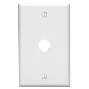 Leviton 88017 Phone/Cable Wallplate, 1-Gang, .625" Hole, Thermoset, White Leviton 88017