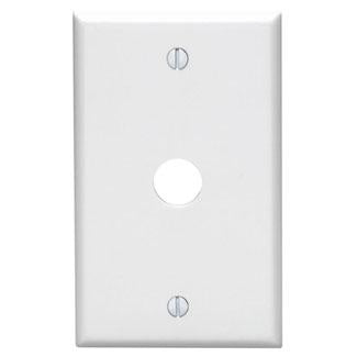 Leviton 88017 Phone/Cable Wallplate, 1-Gang, .625