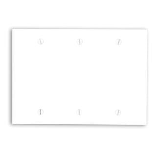 Leviton 88033 Blank Wallplate, 3-Gang, Thermoset, White, Standard, Box Mount Leviton 88033
