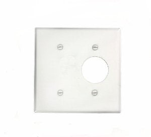 Leviton 88085 Comb. Wallplate, 2-Gang, Single Rcpt. - 1.406