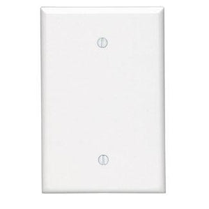 Leviton 88114 Blank Wallplate, 1-Gang, Thermoset, White, Oversize Leviton 88114