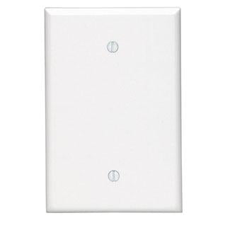 Leviton 88114 Blank Wallplate, 1-Gang, Thermoset, White, Oversize Leviton 88114
