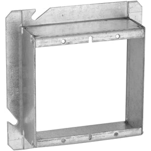 Hubbell-Raco 885 4-11/16" Square Cover, 2-Device, Mud Ring, 1-1/2" Raised, Drawn Hubbell-Raco 885