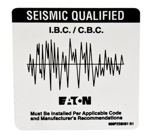 Eaton 900P259H01 Seismic Label Eaton 900P259H01