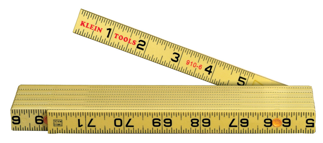 Klein 910-6 Inside Reading Fiberglass Folding Rule, 6' Klein 910-6