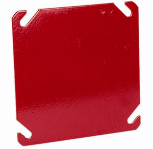 Hubbell-Raco 911-8 4" Square Fire Alarm Box Cover, Red, Drawn, Metallic Hubbell-Raco 911-8