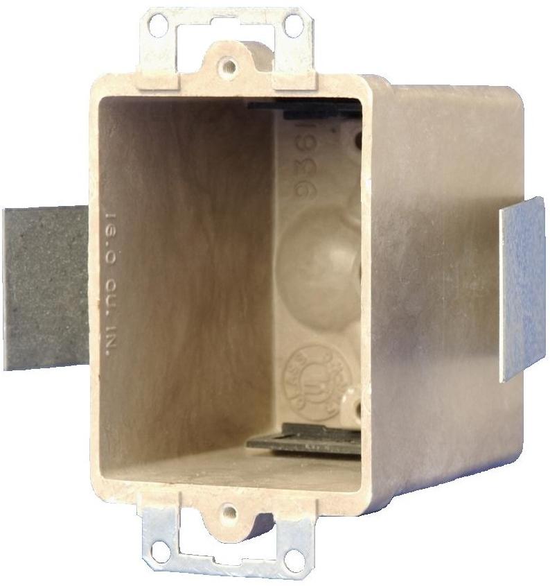 Allied Moulded 9361-ESK Switch/Outlet Box, 1-Gang, Depth: 2-7/8