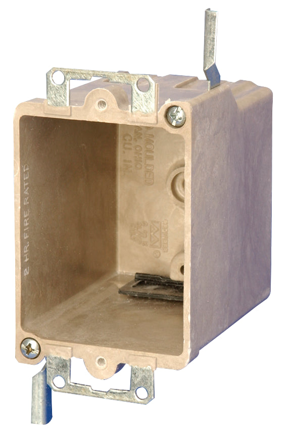Allied Moulded 9368-EWK Switch/Outlet Box, 1-Gang, Depth: 3-3/16