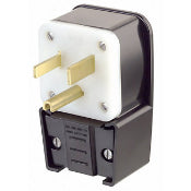 Leviton 9550-P 50 Amp Angle Plug, 125V, 5-50P, 2P3W, Black Leviton 9550-P