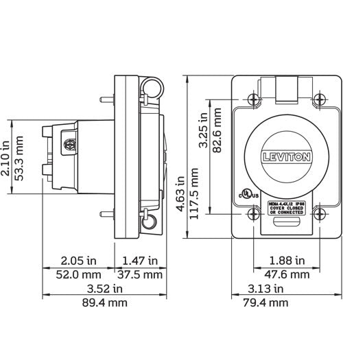 Leviton 97W49-S Outlet with Cover Leviton 97W49-S