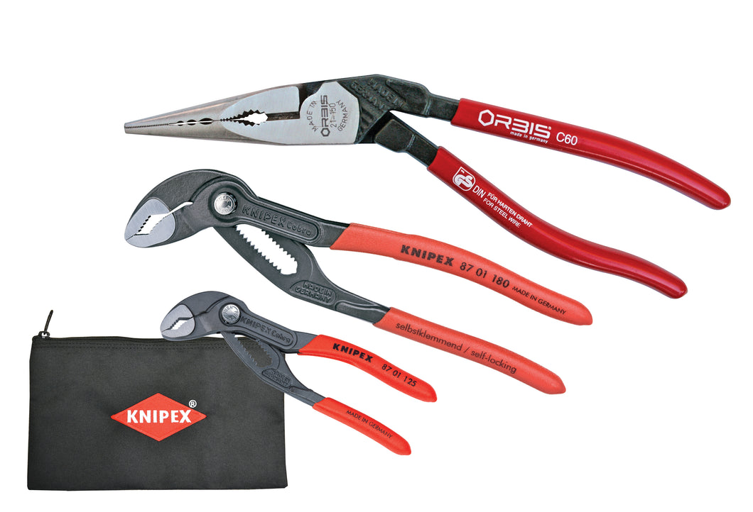 Knipex 9K 00 80 123 US 3 Piece Pliers Kit Knipex 9K 00 80 123 US