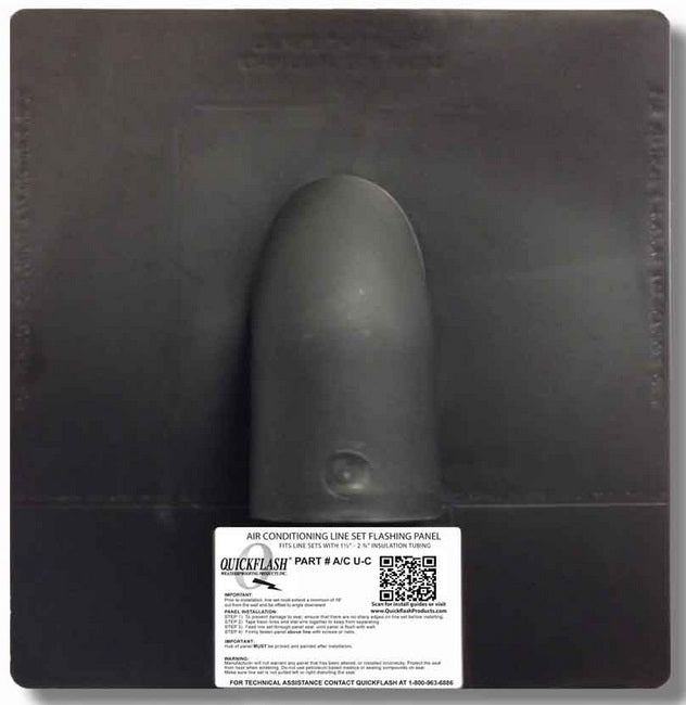 Quickflash A/C U-C Flashing Panel, For Air Conditioning Line Set, Fits 1-1/2 to 2-3/4